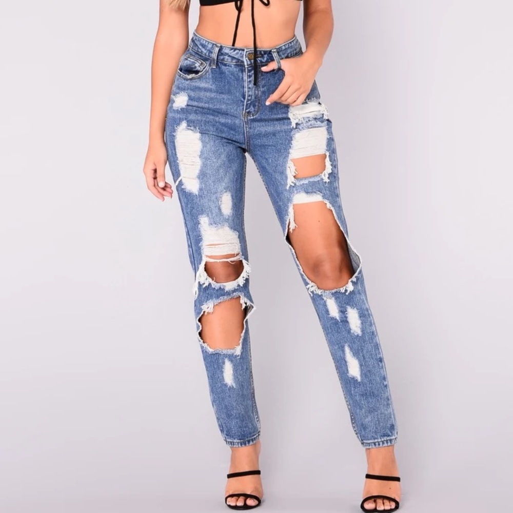 Fashion Nova Janel Boyfriend Jeans Medium Wash